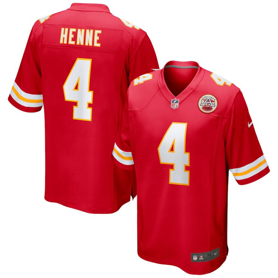 Men Kansas City Chiefs #4 Chad Henne Nike Red Game NFL Jersey